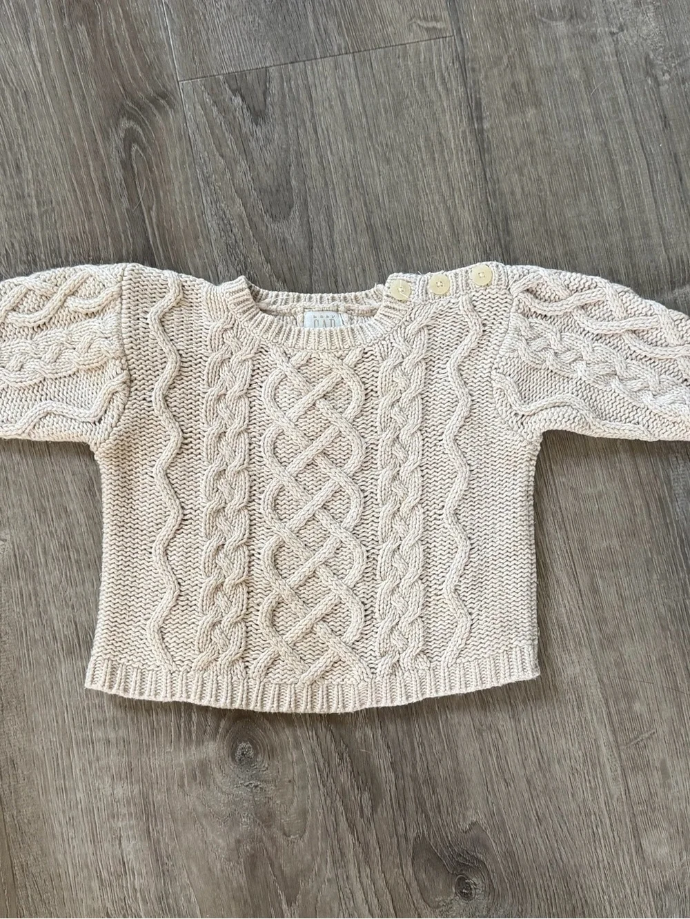 Baby Gap Neutral Cream Cable Knit Baby Cotton Sweater